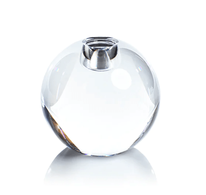 Round Crystal Glass Taper Holder - Lauren Egger Designs