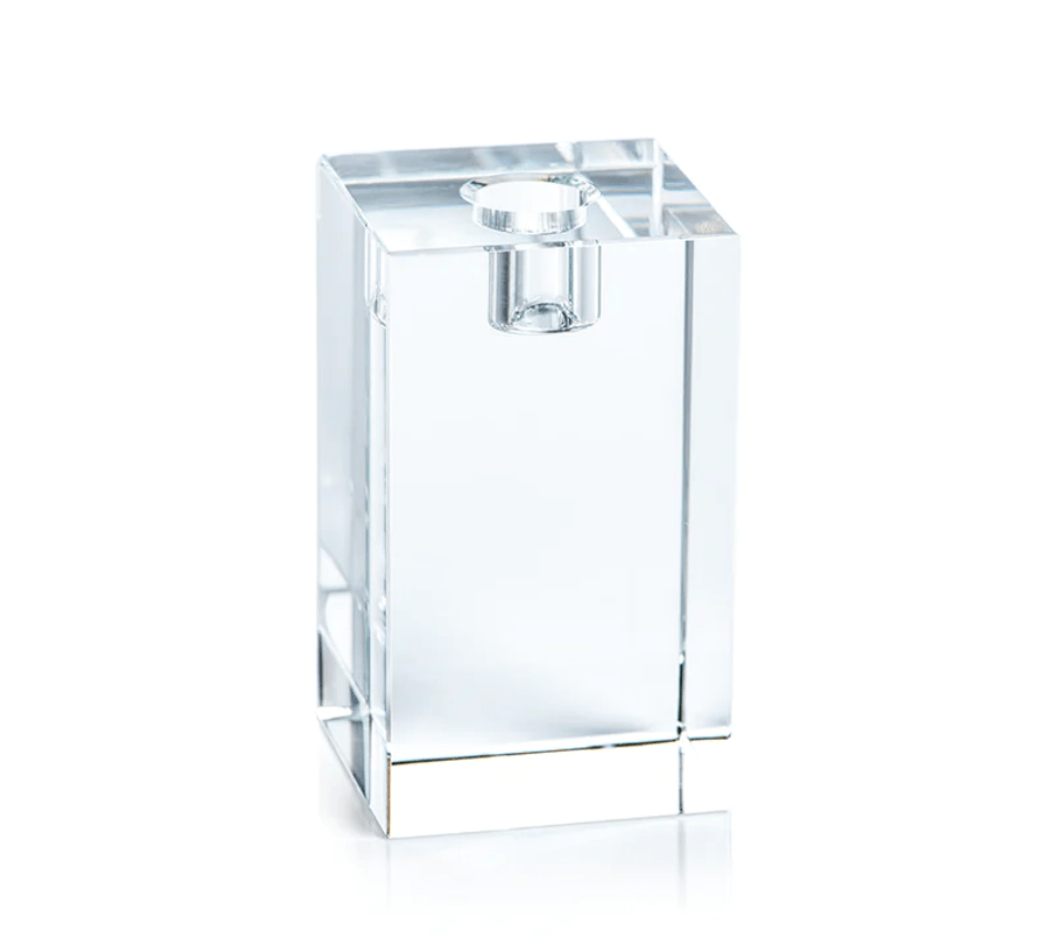 Tall Square Crystal Taper Holder - Lauren Egger Designs